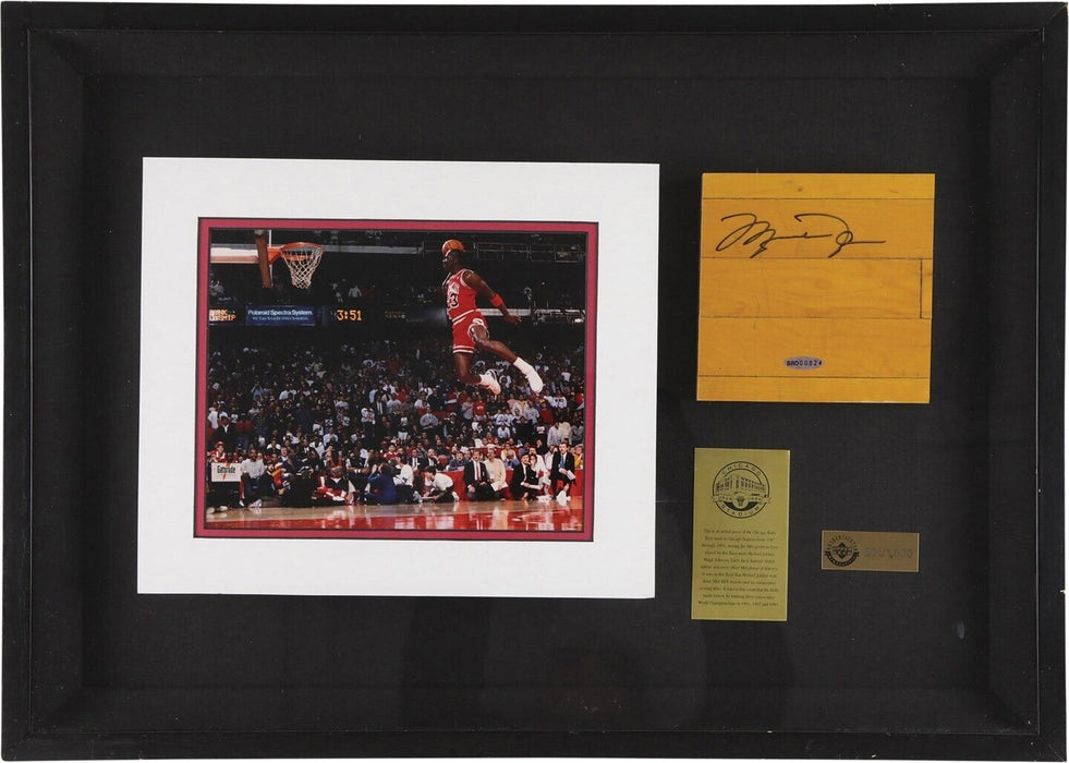 Michael Jordan Signed Chicago Bulls Game Used Floor UDA Upper Deck Hologram