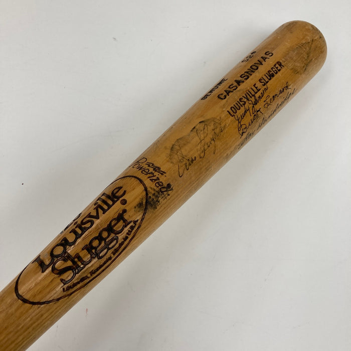 Travis Jackson Ted Lyons Judy Johnson Hall Of Fame Signed Baseball Bat JSA COA