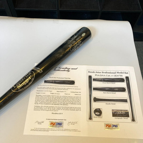 Derek Jeter Signed 2008 Game Used Baseball Bat PSA DNA & JSA COA Yankees