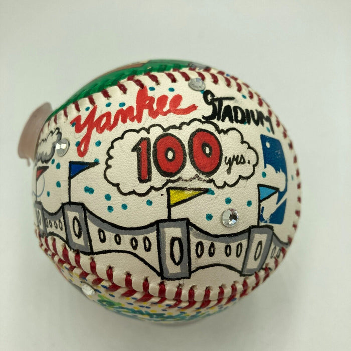 Mariano Rivera Signed Hand Painted Charles Fazzino Pop Art Baseball Steiner