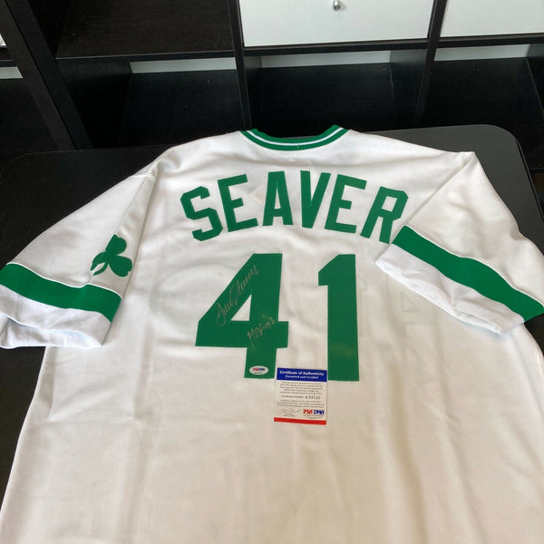 Tom Seaver HOF 1992 Signed 1981 Cincinnati Reds St. Patrick's Day Jersey PSA DNA