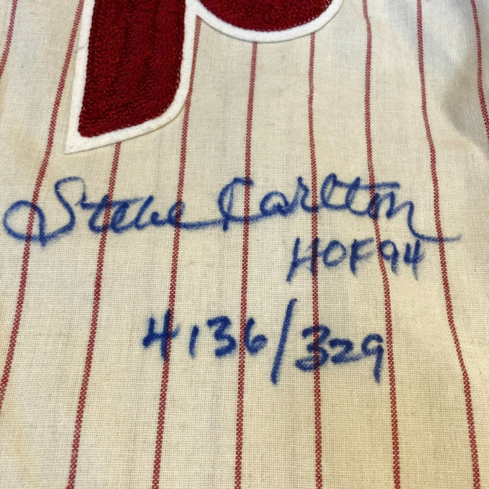 Steve Carlton Signed Inscribed Philadelphia Phillies STAT Jersey PSA DNA COA