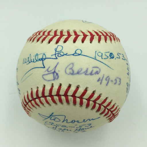 Yogi Berra & Whitey Ford 1950's Yankees Greats Signed Baseball 18 Sigs PSA DNA