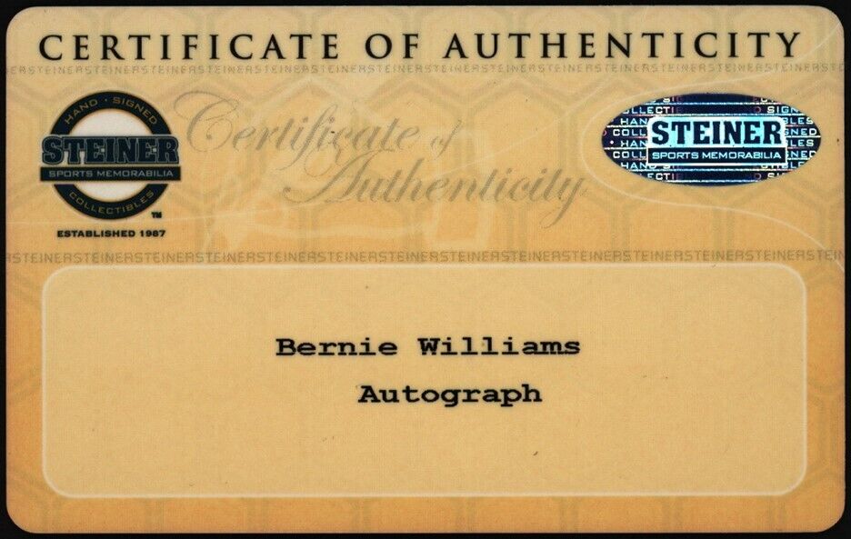 Bernie Williams Signed 2,000th Hit Game Used Base Steiner COA