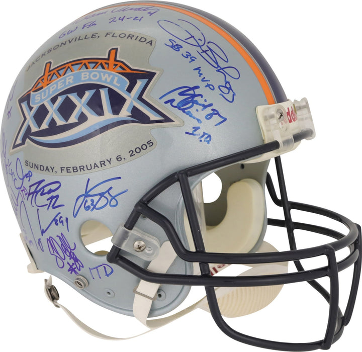 2004 New England Patriots Super Bowl Champs Team Signed Helmet Tom Brady PSA DNA