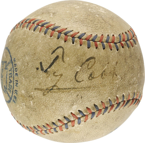 Earliest Known Ty Cobb Single Signed 1912 American League Baseball JSA COA