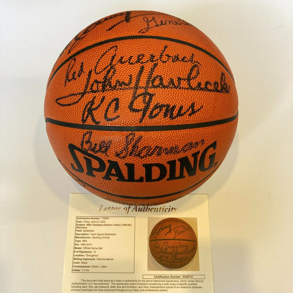 1958-1966 Boston Celtics NBA Champs Team Signed Basketball Bill Russell JSA COA