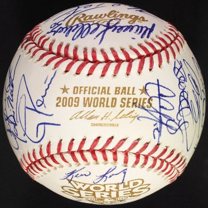 2009 New York Yankees Team Signed World Series Baseball Derek Jeter JSA COA