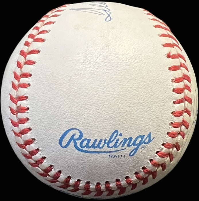Mickey Mantle Joe Dimaggio Ted Williams Signed Baseball PSA DNA 8.5 MINT
