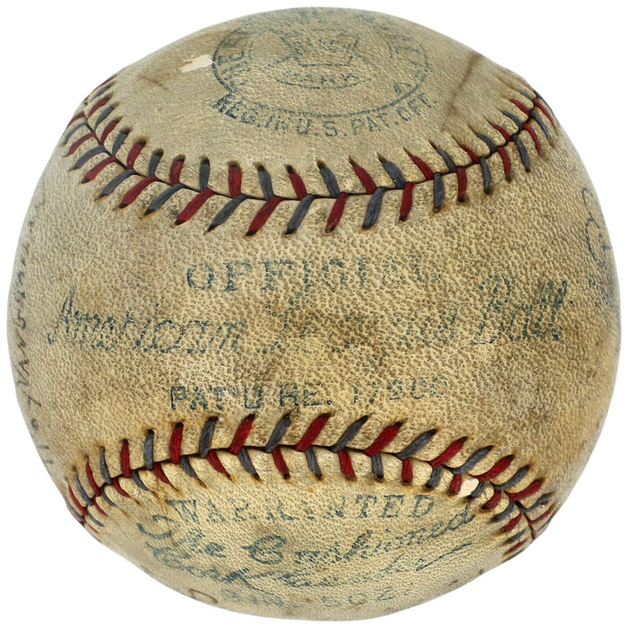 Honus Wagner Signed 1929 World Series Game Used American League Baseball JSA COA