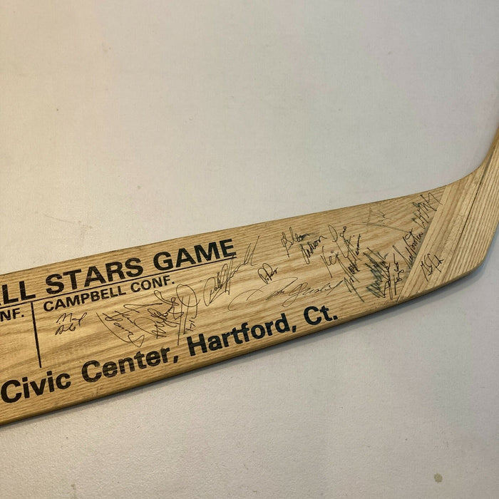 1986 NHL All Star Game Team Signed Large Hockey Stick Wayne Gretzky JSA COA