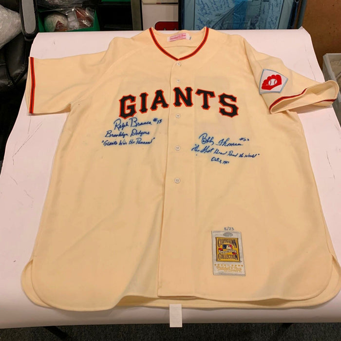 Bobby Thomson Ralph Branca Shot Heard 'Round World Signed Giants Jersey Steiner