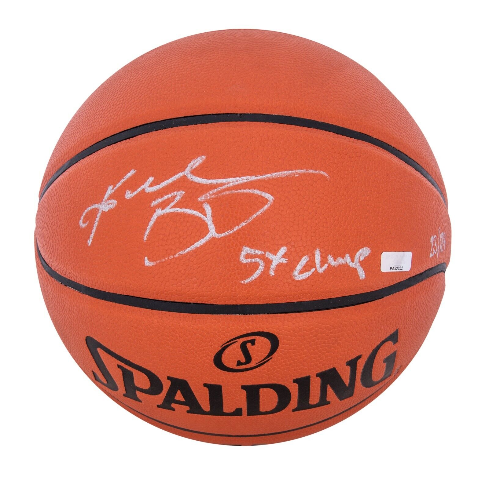 Kobe Bryant "5 Time NBA Champ" Signed Inscribed NBA Game Basketball Panini COA