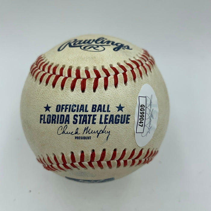 Christian Yelich Pre Rookie Signed Minor League Game Used Baseball With JSA COA