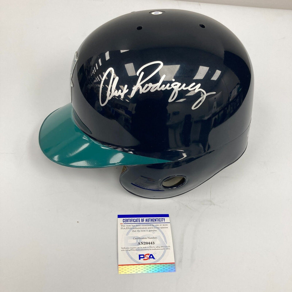 Alex Rodriguez Rookie Era Signed Seattle Mariners Game Model Helmet PSA DNA COA