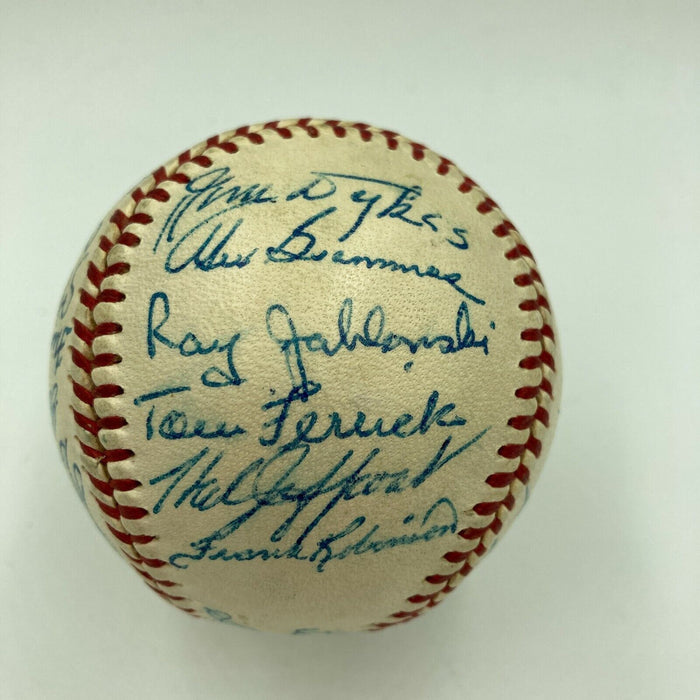 Nice 1956 Frank Robinson Rookie Cincinnati Reds Team Signed Baseball JSA COA