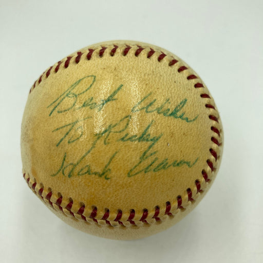 Vintage 1960's Hank Aaron Playing Days Signed National League Baseball JSA COA