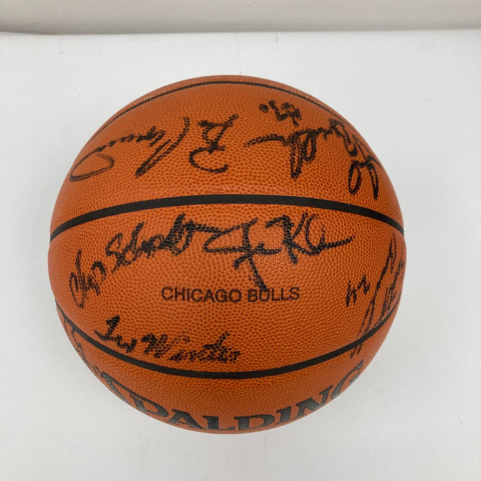 1997-98 Chicago Bulls NBA Champs Team Signed Game Basketball The Last Dance JSA