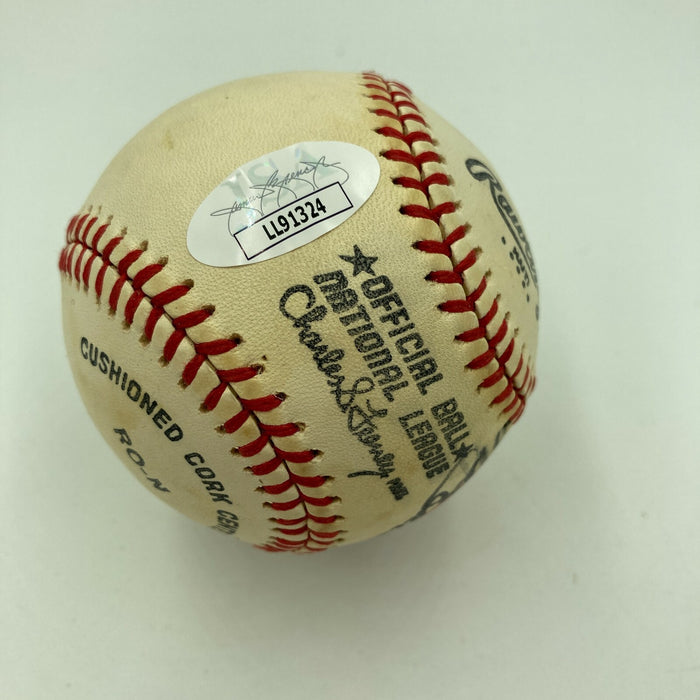 Mike Schmidt Signed Hand Painted Official National League Art Baseball JSA COA