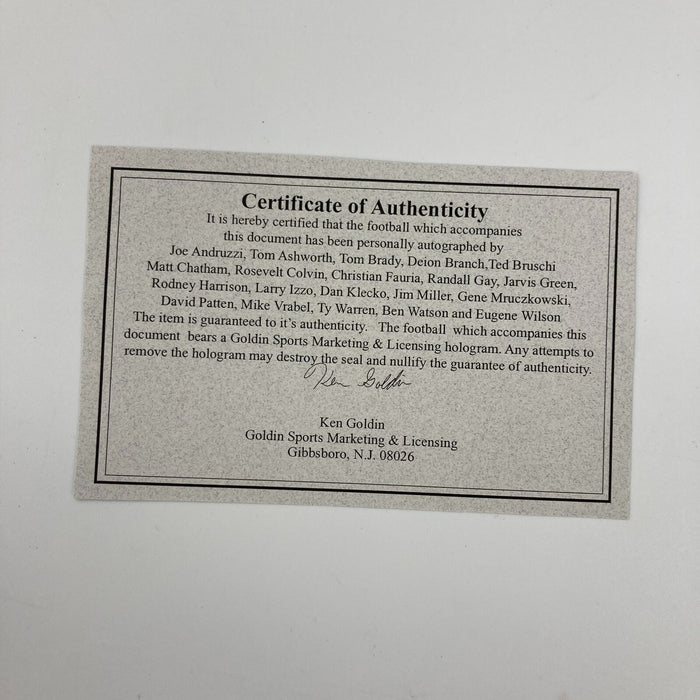 2004 New England Patriots Super Bowl Champs Team Signed Football Tom Brady JSA