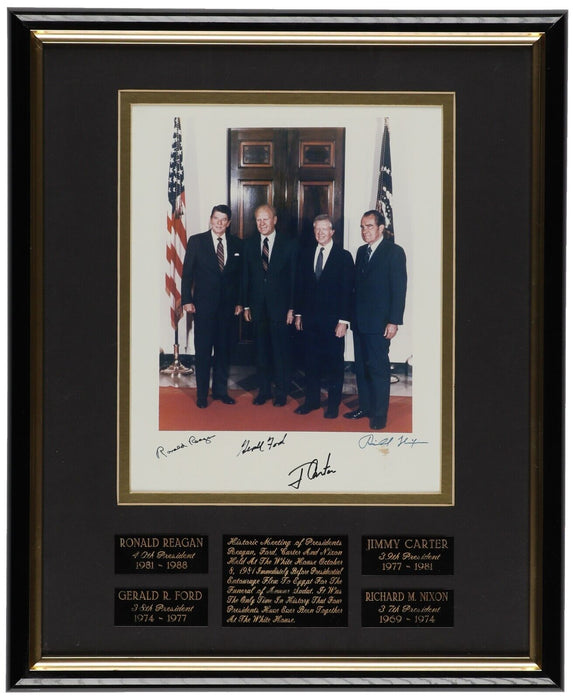 President Ronald Reagan Richard Nixon Gerald Ford Jimmy Carter Signed Photo BAS