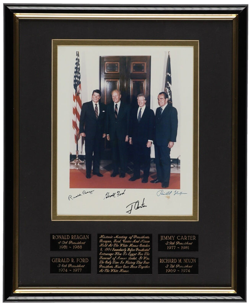 President Ronald Reagan Richard Nixon Gerald Ford Jimmy Carter Signed Photo BAS