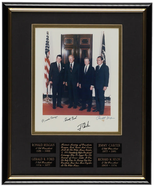 President Ronald Reagan Richard Nixon Gerald Ford Jimmy Carter Signed Photo BAS