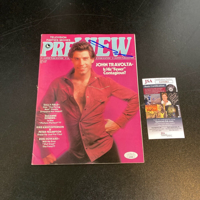 John Travolta Signed Autographed 1978 Preview Magazine JSA COA