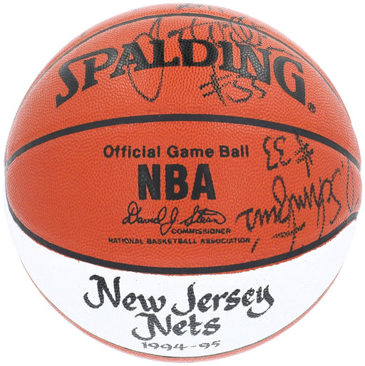 1994-95 New Jersey Nets Team Signed Spalding NBA Game Basketball JSA COA