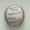 John Sterling Signed Heavily Inscribed STAT Baseball JSA COA RARE!