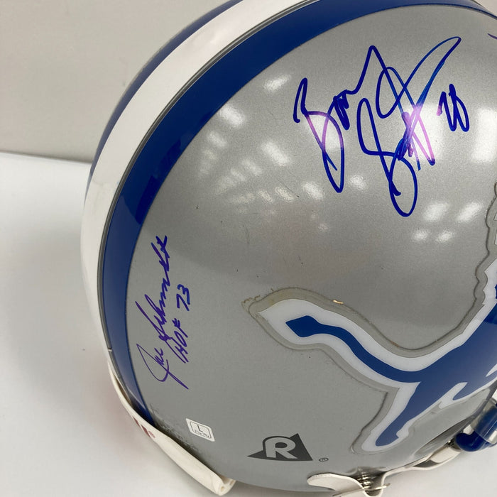 Barry Sanders Detroit Lions Hall Of Fame Legends Multi Signed Helmet JSA COA