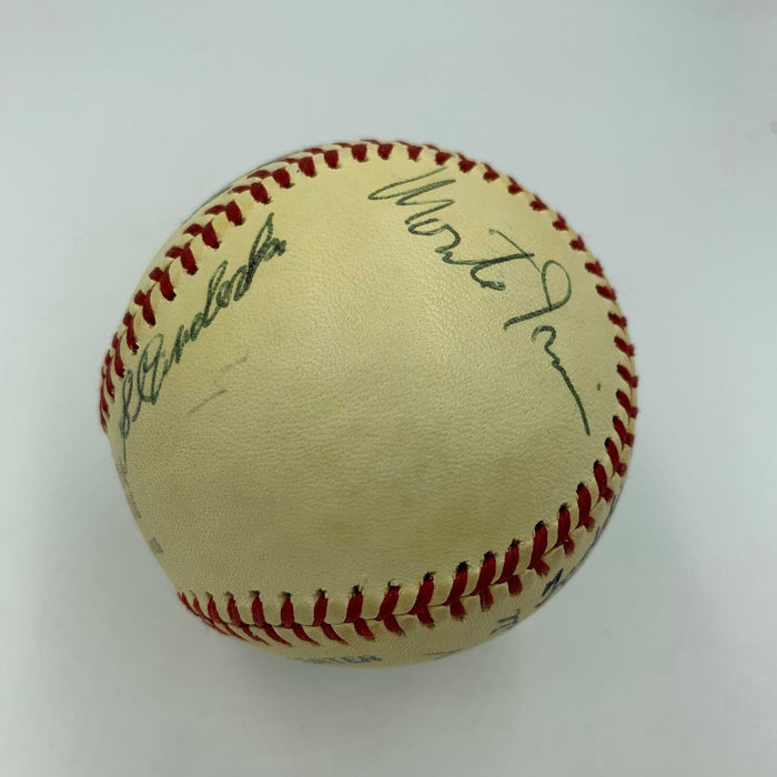 Freddie Lindstrom Earl Averill Joe Cronin Coveleski HOF Signed Baseball PSA DNA