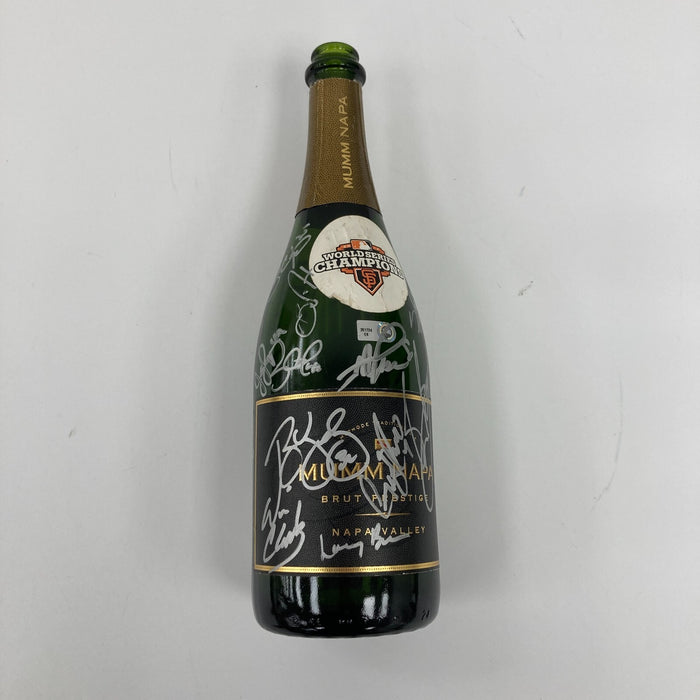 2012 San Francisco Giants W.S. Champs Team Signed Champagne Bottle PSA & MLB
