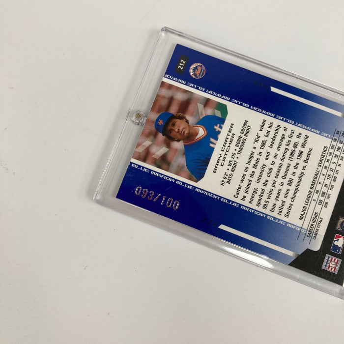 2004 Leaf Certified Materials Mirror Autograph Blue Gary Carter Auto #93/100