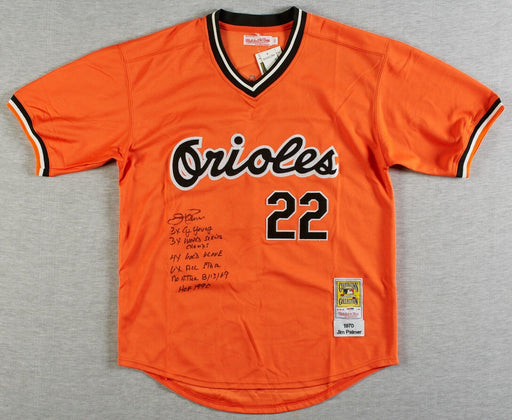 Jim Palmer Signed Heavily Inscribed STATS Baltimore Orioles Jersey Beckett COA