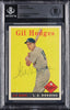 1958 Topps Gil Hodges Signed Baseball Card #162 BGS Beckett Certified