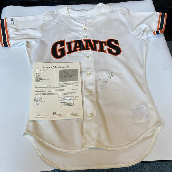 Willie Mays Signed Authentic San Francisco Giants Game Model Jersey JSA COA