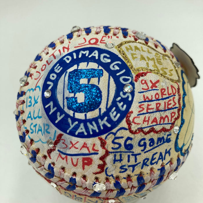 Mickey Mantle & Joe Dimaggio Signed Charles Fazzino Pop Art Baseball PSA RARE