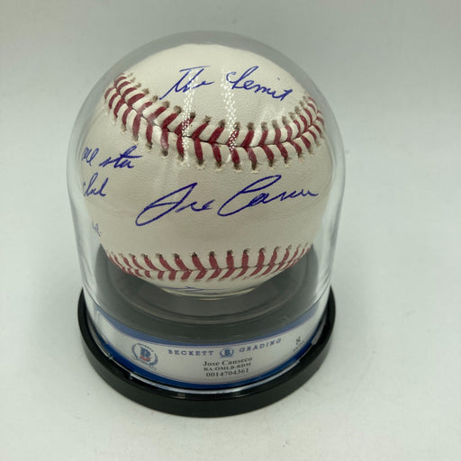 Jose Canseco Signed Inscribed STAT Baseball Beckett BGS Certified