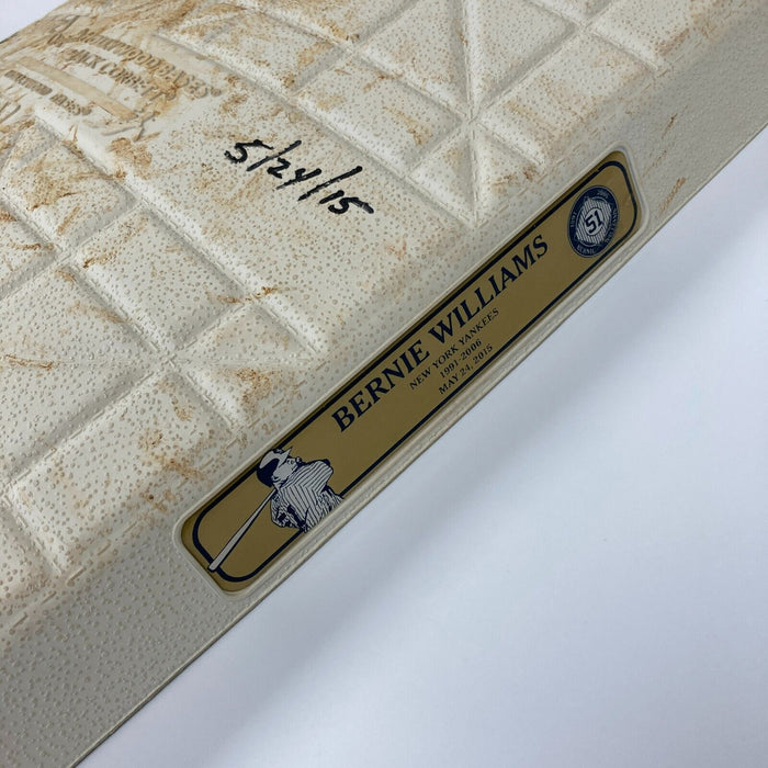 Bernie Williams Day  Signed Game Used Base May 24, 2015 Steiner COA