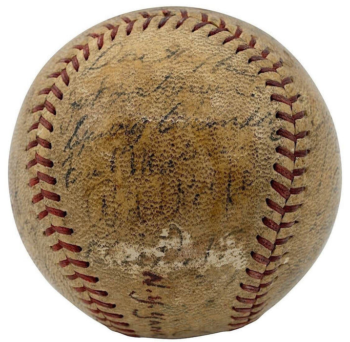 Lou Gehrig 1937 New York Yankees World Series Champs Team Signed Baseball JSA