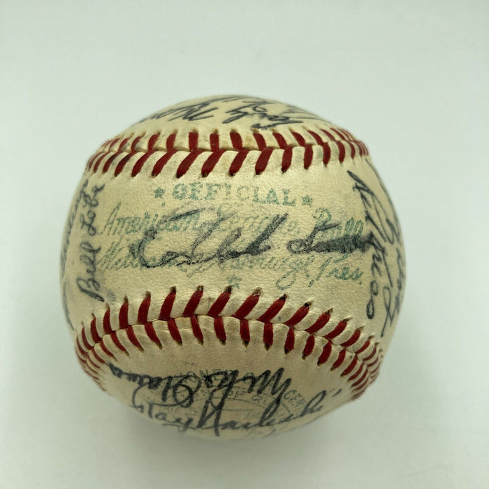 1955 Cleveland Indians Team Signed Official American League Baseball Larry Doby