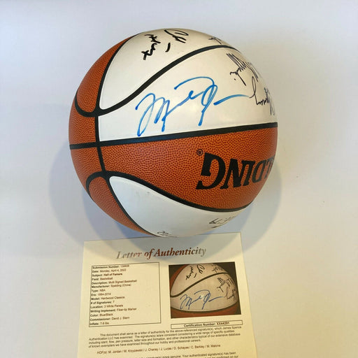 Michael Jordan Mike Krzyzewski HOF Induction Class Of 2001 Signed Basketball JSA