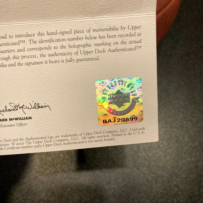 Peyton Manning "#18 2003 MVP" Signed Wilson NFL Game Football UDA Upper Deck COA