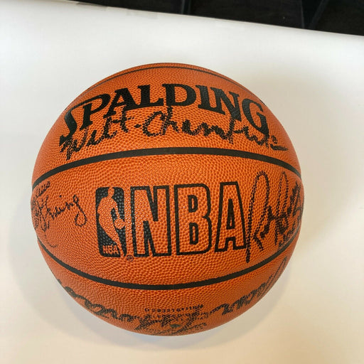 Wilt Chamberlain Kareem Abdul-Jabbar Dr J. Magic Johnson Signed Basketball BAS