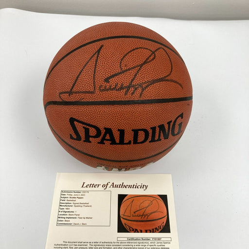 Scottie Pippen Signed Spalding Official NBA Basketball With JSA COA