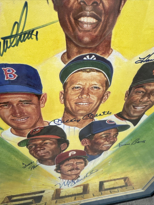 500 Home Run Club Signed Large Photo Litho Mickey Mantle Ted Williams JSA COA