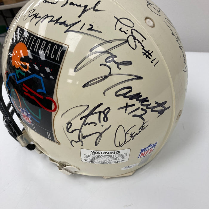 Bart Starr Joe Montana Dan Marino Quarterback Legends Signed Helmet 27 Sigs JSA