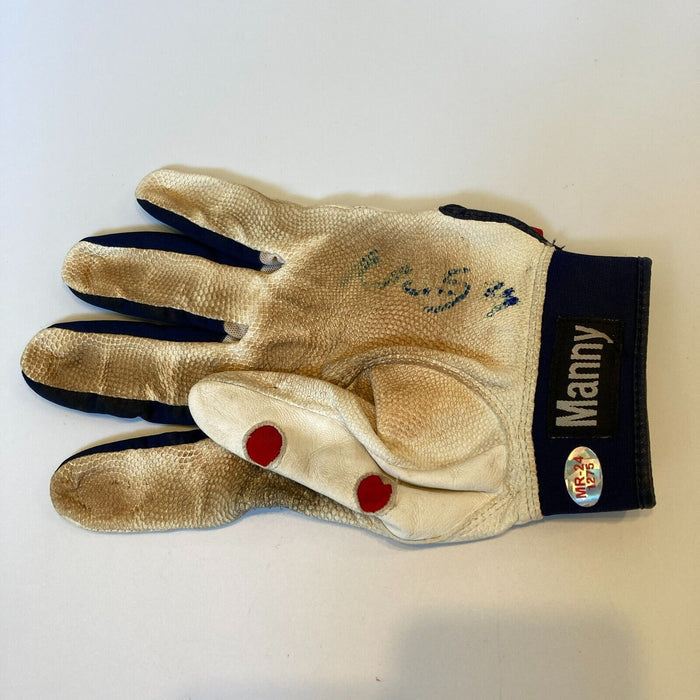 Manny Ramirez Signed 2005 Game Used Batting Gloves (Pair) & Wristband JSA COA