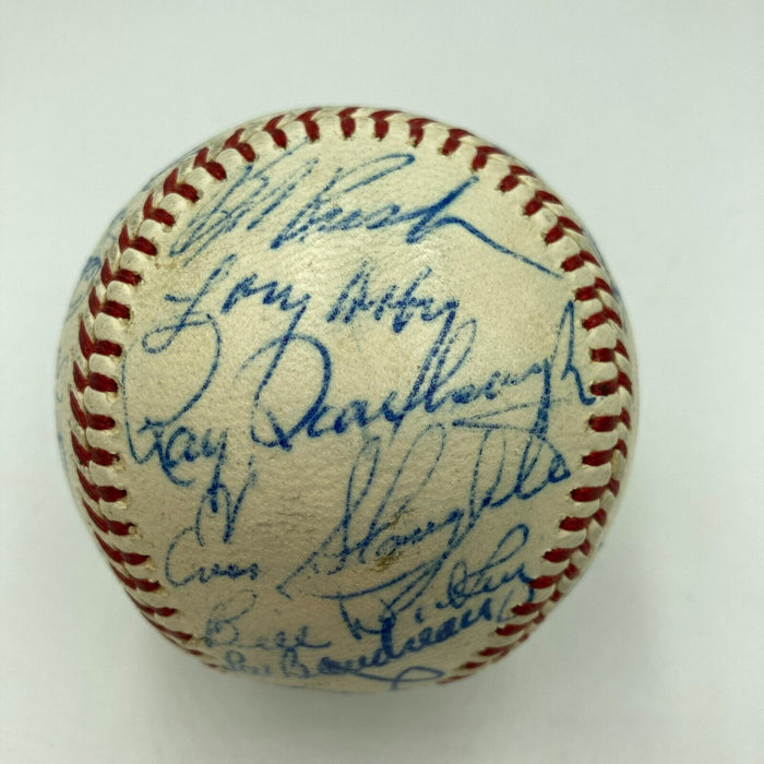 Beautiful Jackie Robinson Joe Dimaggio Hall Of Fame Multi Signed Baseball JSA